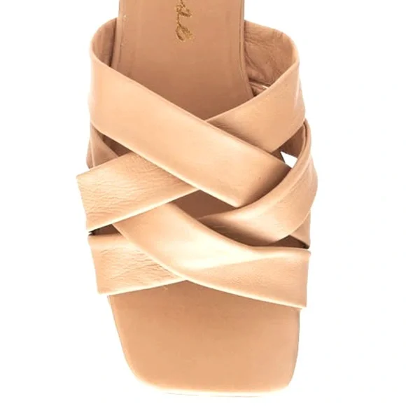 Natural Woven Slide Sandals Matisse Leather Pressure Size 7M Neutral Comfort - Picture 4 of 14